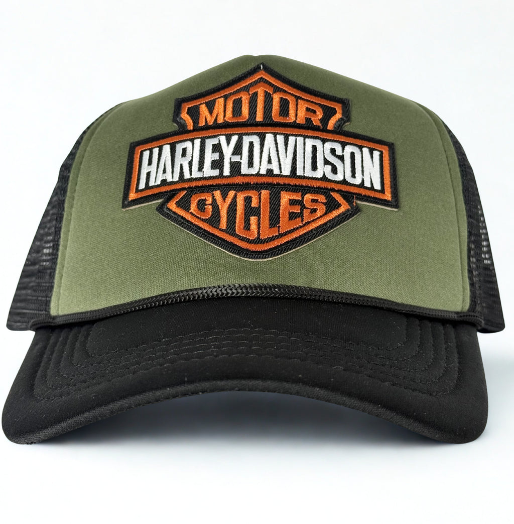 Harley Davidson Trucker Mesh Snapback Cap Olive Green/Black