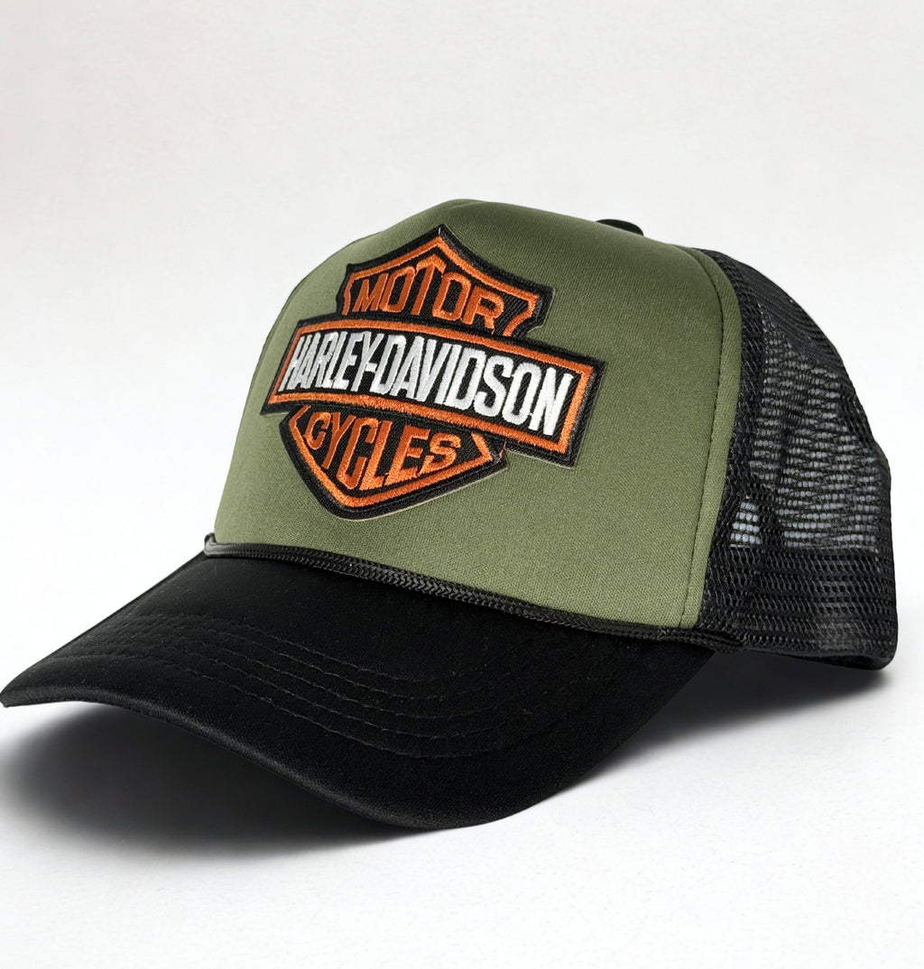Harley Davidson Trucker Mesh Snapback Cap Olive Green/Black