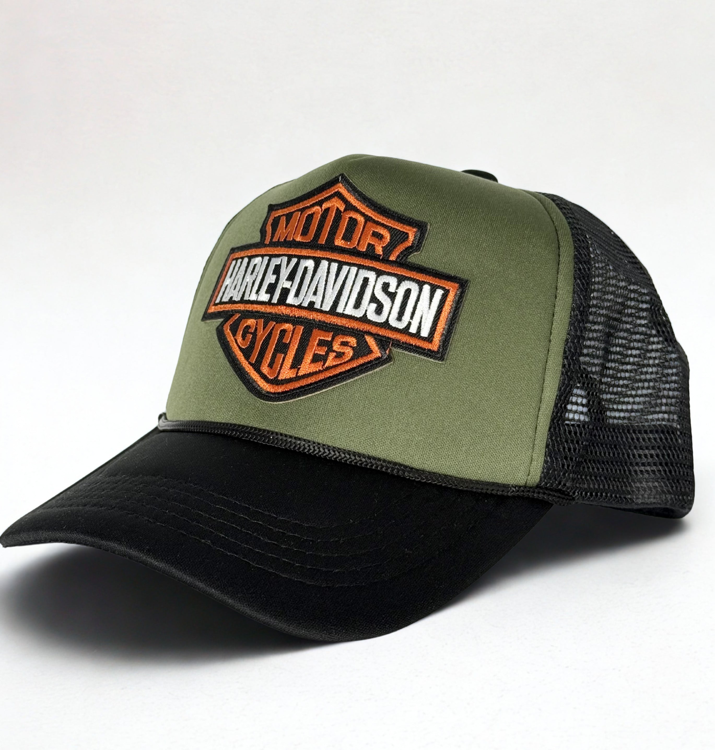 Harley Davidson Trucker Mesh Snapback Cap Olive Green/Black