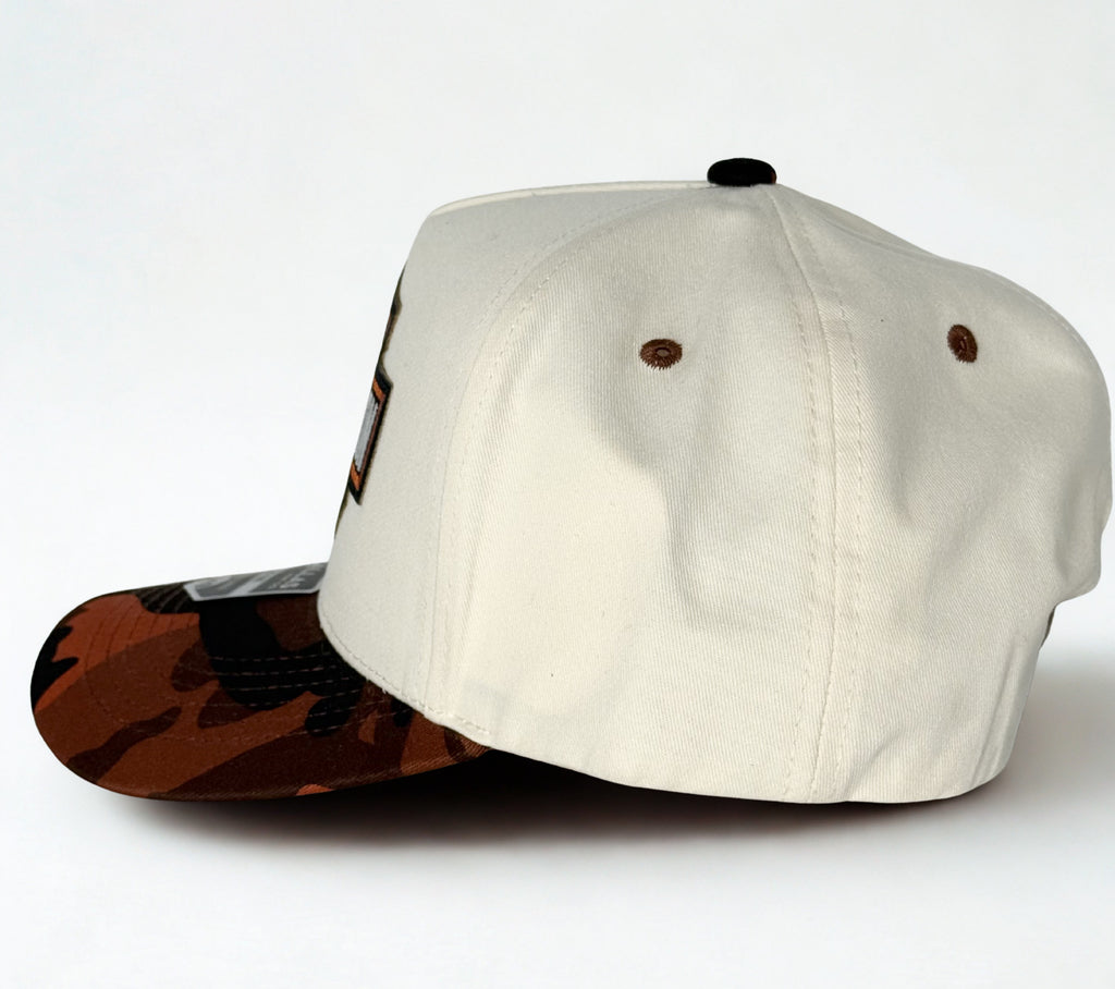 Harley Davidson Army Trucker Twill Snapback Cap Cream/Orange/Black