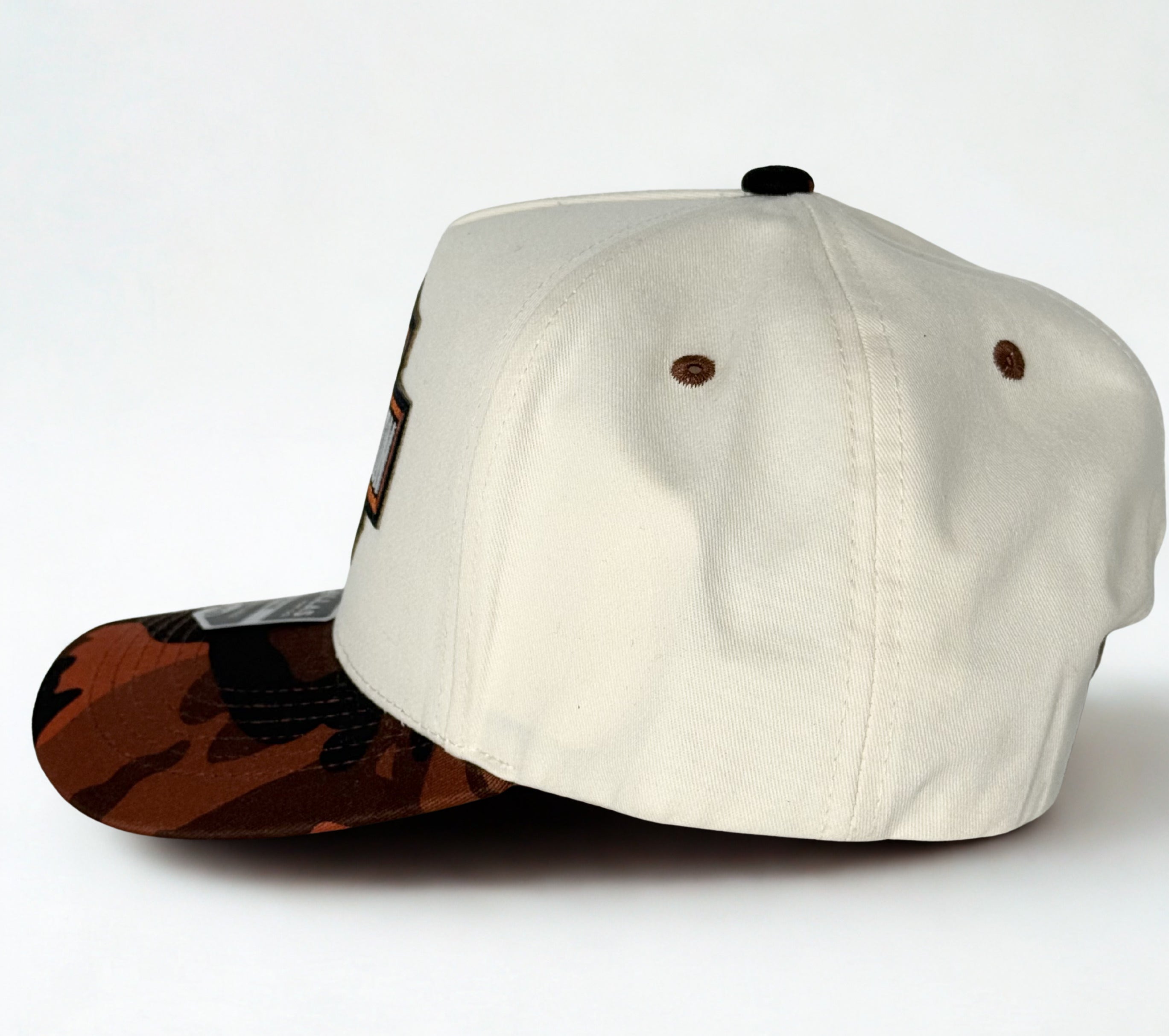 Harley Davidson Army Trucker Twill Snapback Cap Cream/Orange/Black