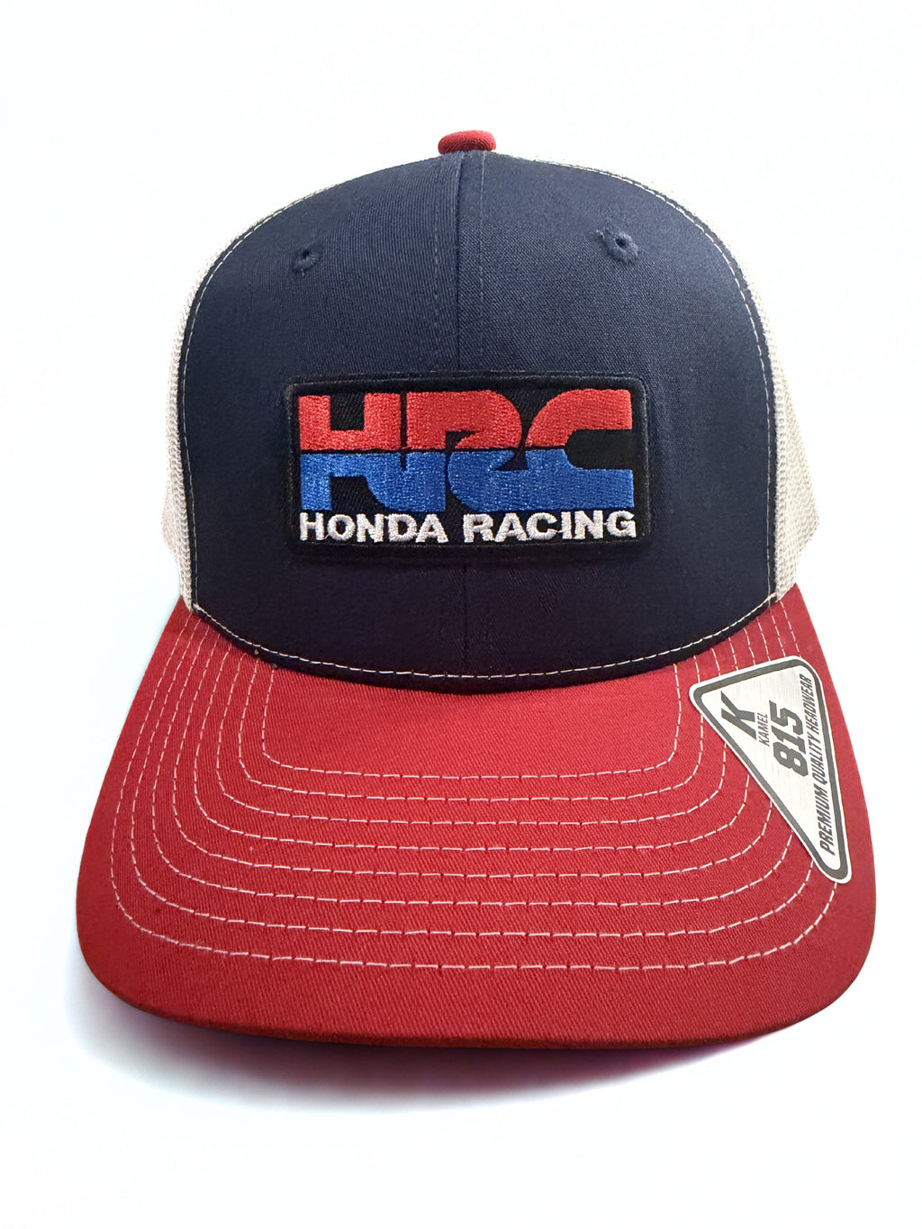 Honda HRC Racing Trucker Hat – Red White and Blue Mesh Snapback Adjustable Cap – Premium Embroidered Logo Hat