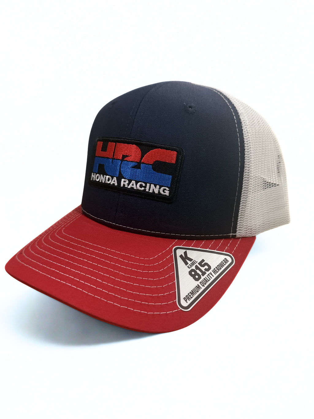 Honda HRC Racing Trucker Hat – Red White and Blue Mesh Snapback Adjustable Cap – Premium Embroidered Logo Hat