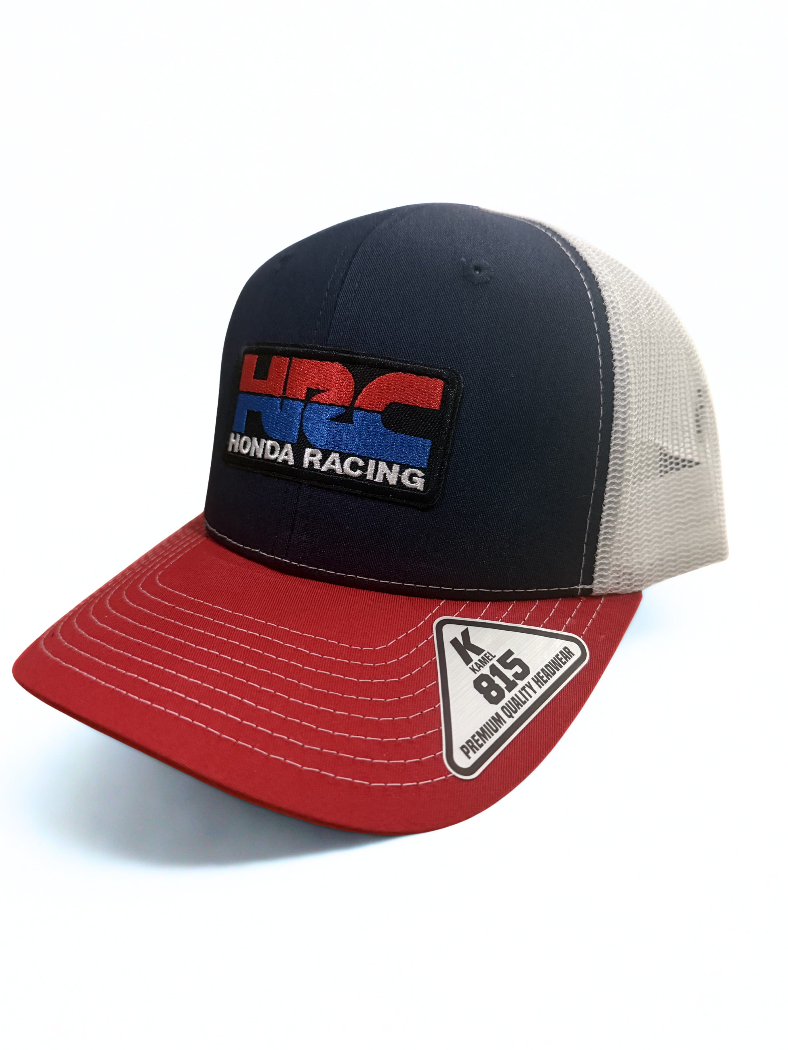 Honda HRC Racing Trucker Hat – Red White and Blue Mesh Snapback Adjustable Cap – Premium Embroidered Logo Hat