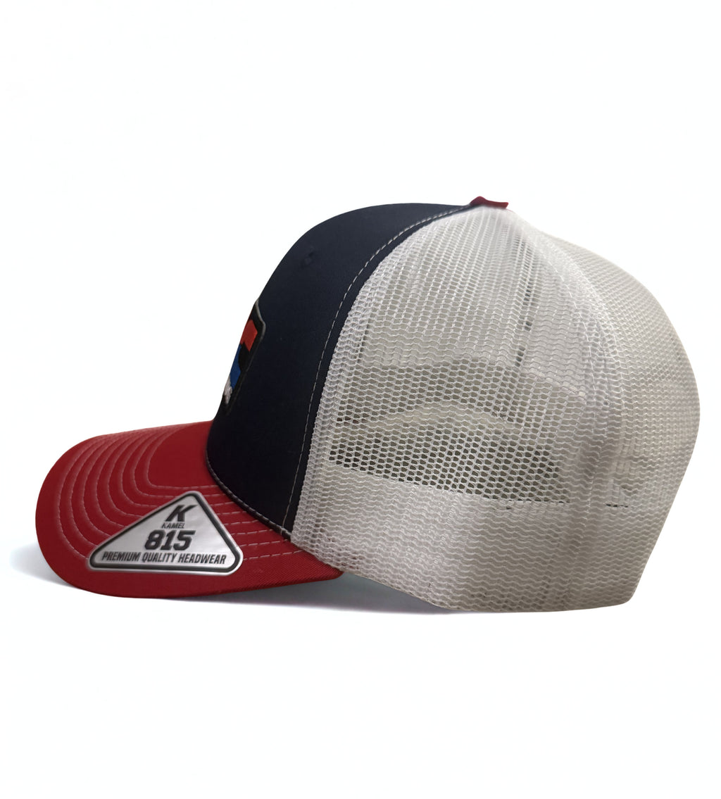 Honda HRC Racing Trucker Hat – Red White and Blue Mesh Snapback Adjustable Cap – Premium Embroidered Logo Hat
