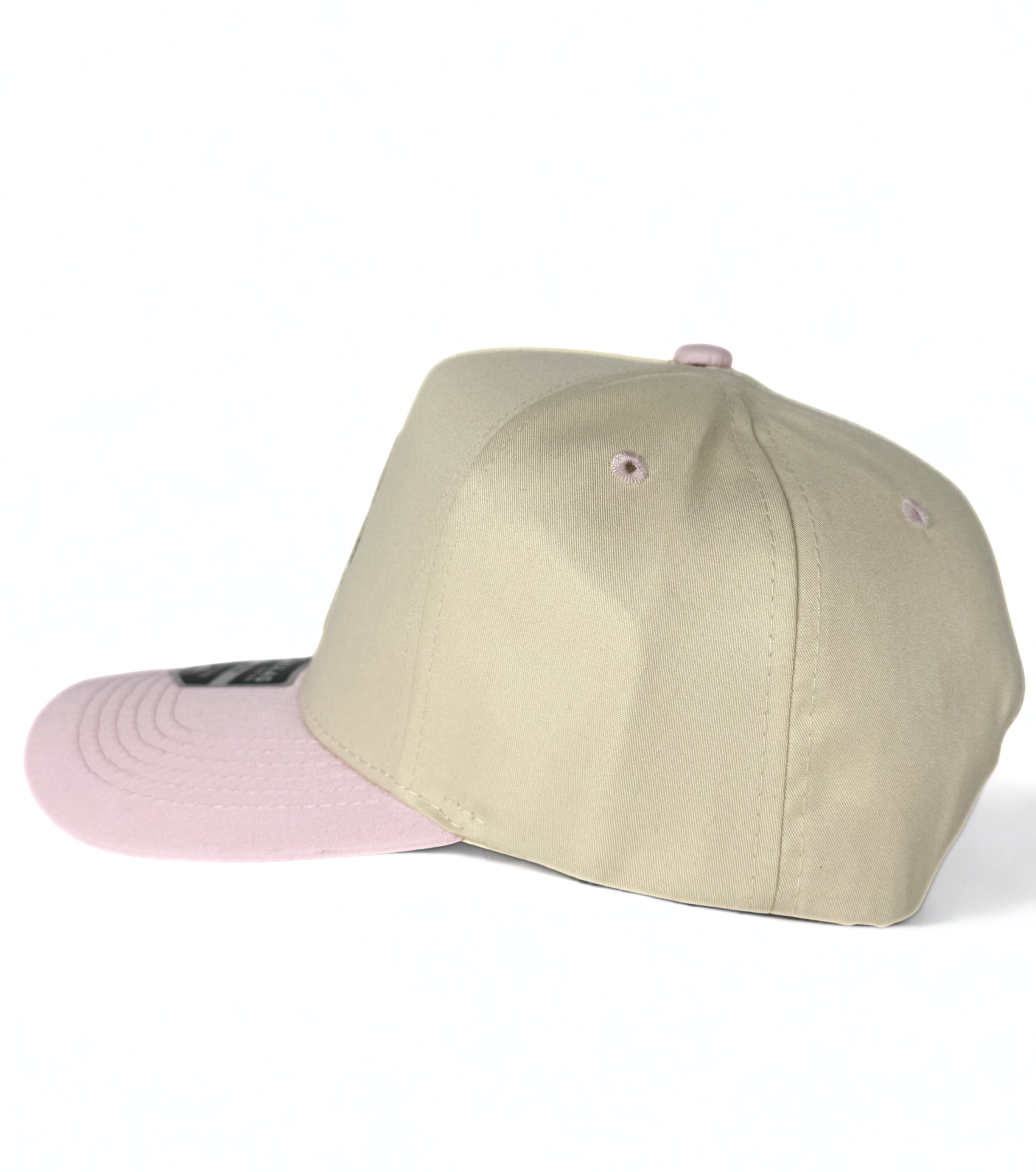 Jeep Truck Embroidered Ride Trucker Twill Adjustable Snapback Cap Beige/Pink