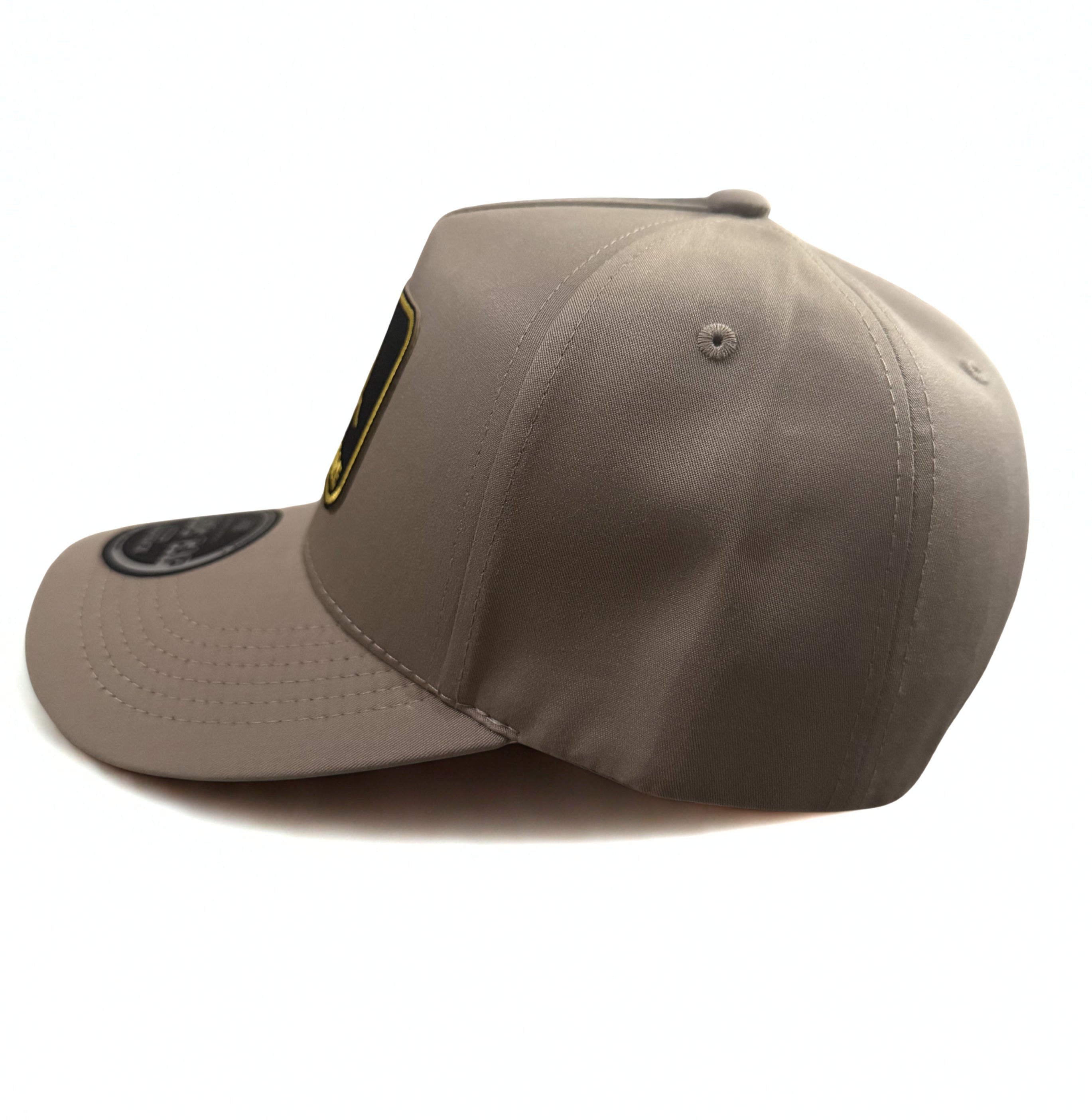 John Deer Snapback Hat Twill Gold Embroidered Logo Adjustable Trucker Cap Beige