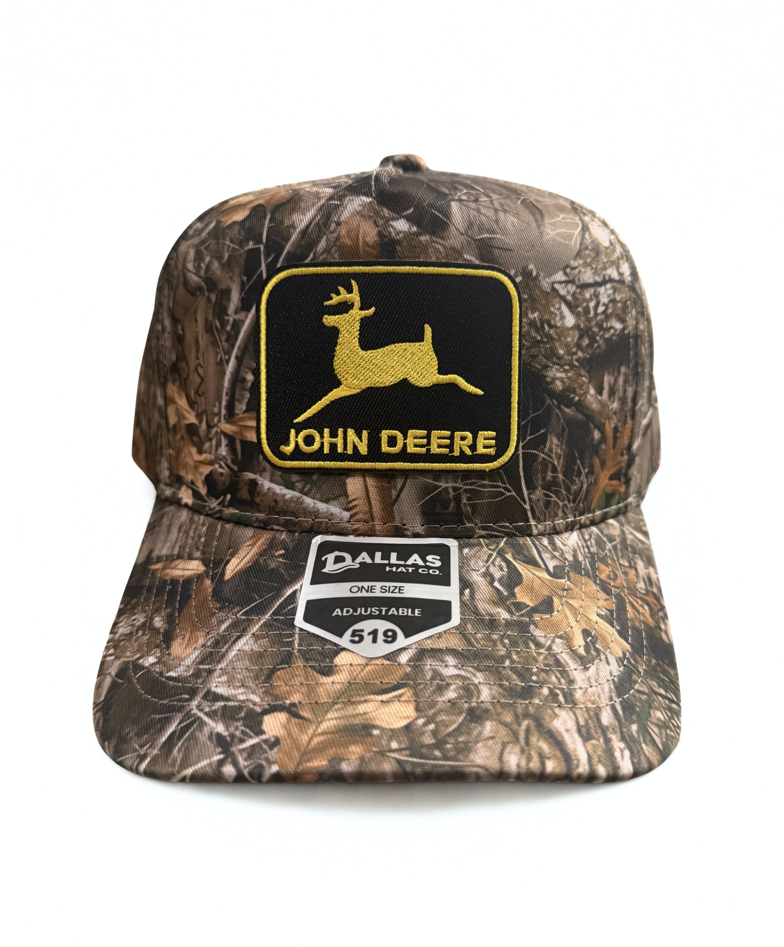 John Deere Vintage Embroidered Logo Cap Twill Adjustable Snapback Hat Real Tree Woodlands