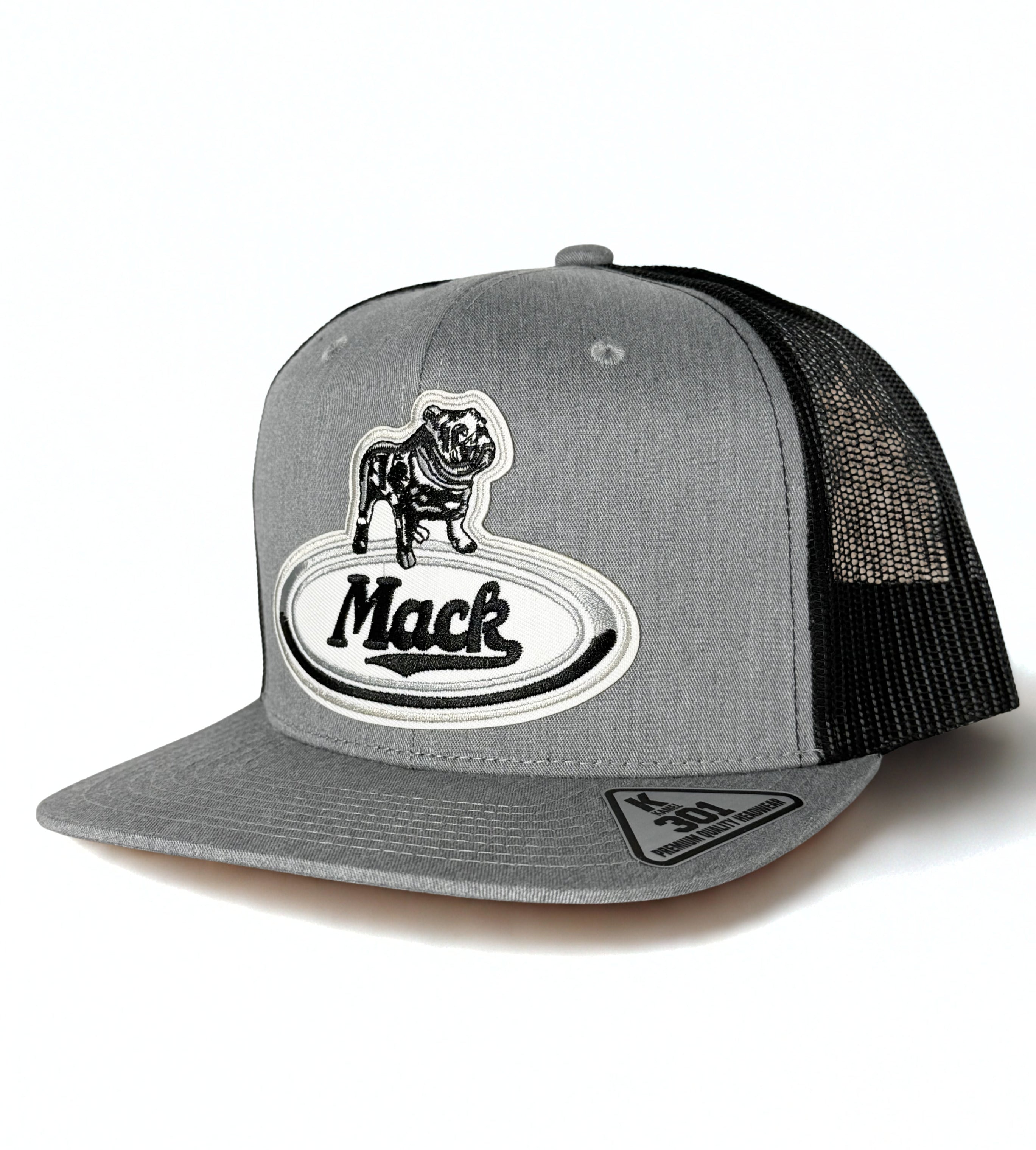 Mack Truck Bulldog Trucker Mesh Snapback Cap Grey/Black