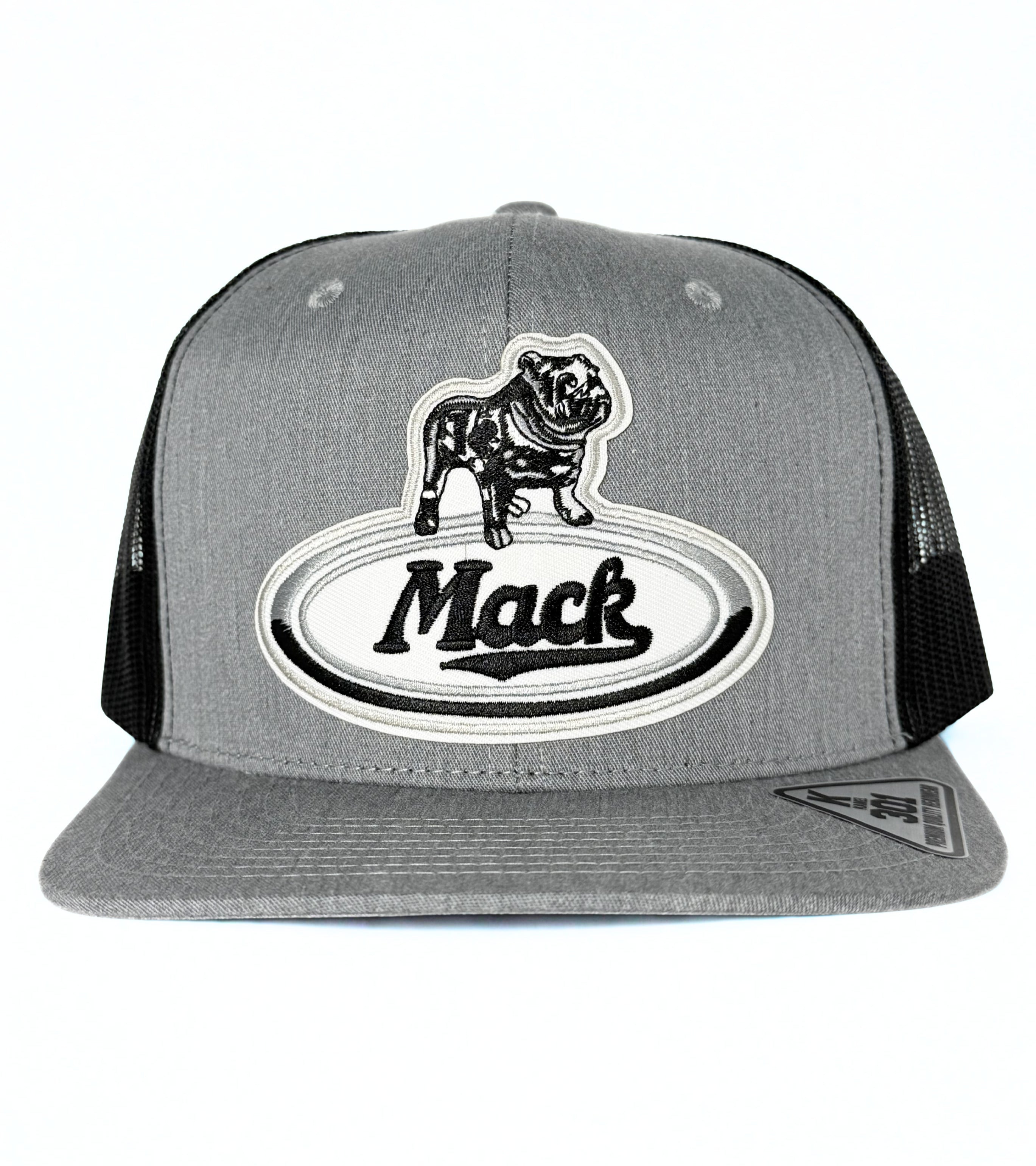 Mack Truck Bulldog Trucker Mesh Snapback Cap Grey/Black
