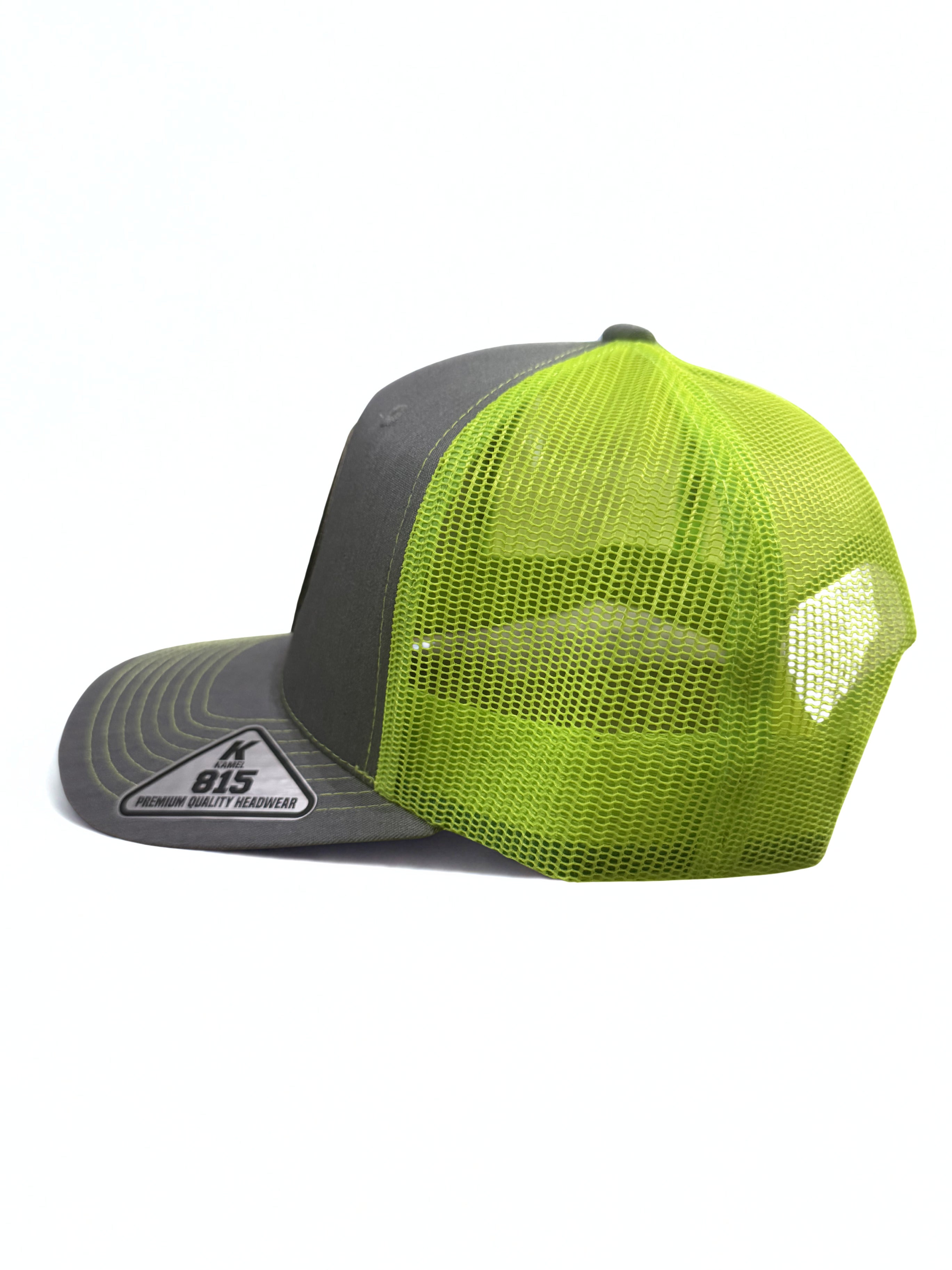 Monster Energy Drink Trucker Hat – Lime Green and Gray Mesh Snapback Adjustable Cap – Premium Black Embroidered Logo Hat