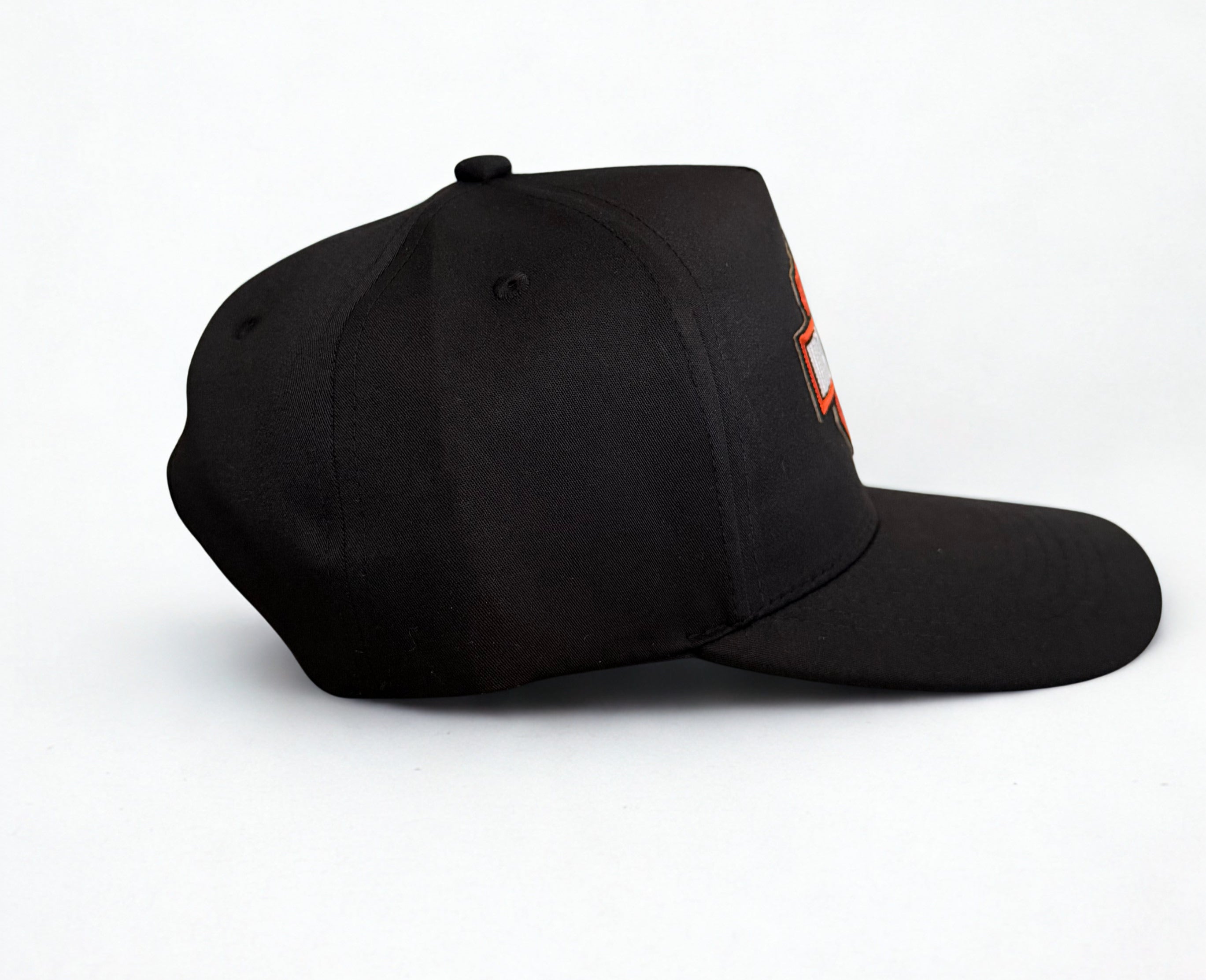 Harley Davidson Orange Embroidered Logo Snapback Hat Black Adjustable Twill Cap
