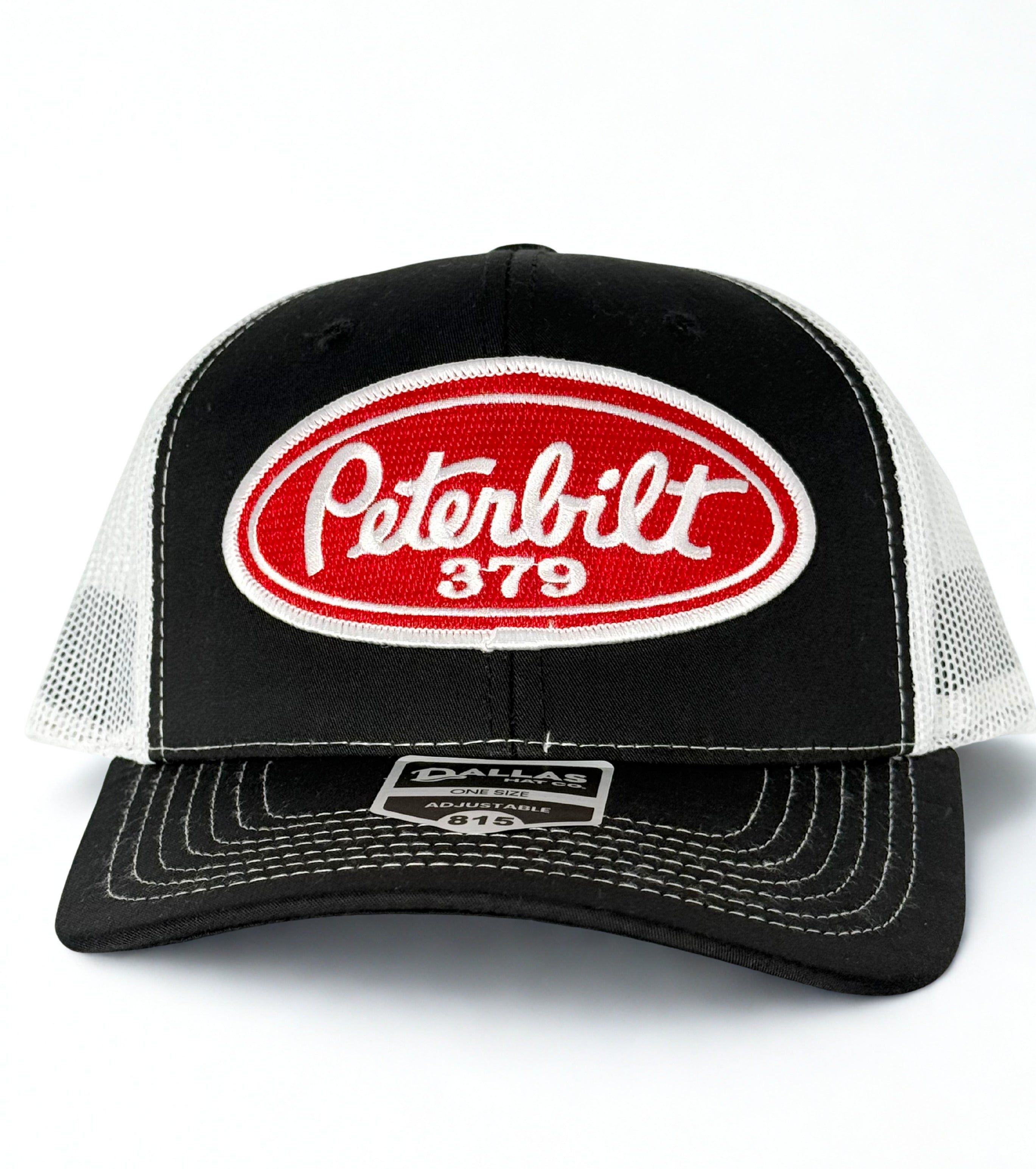 Peterbilt 379 Trucker Mesh Snapback Cap Black/White
