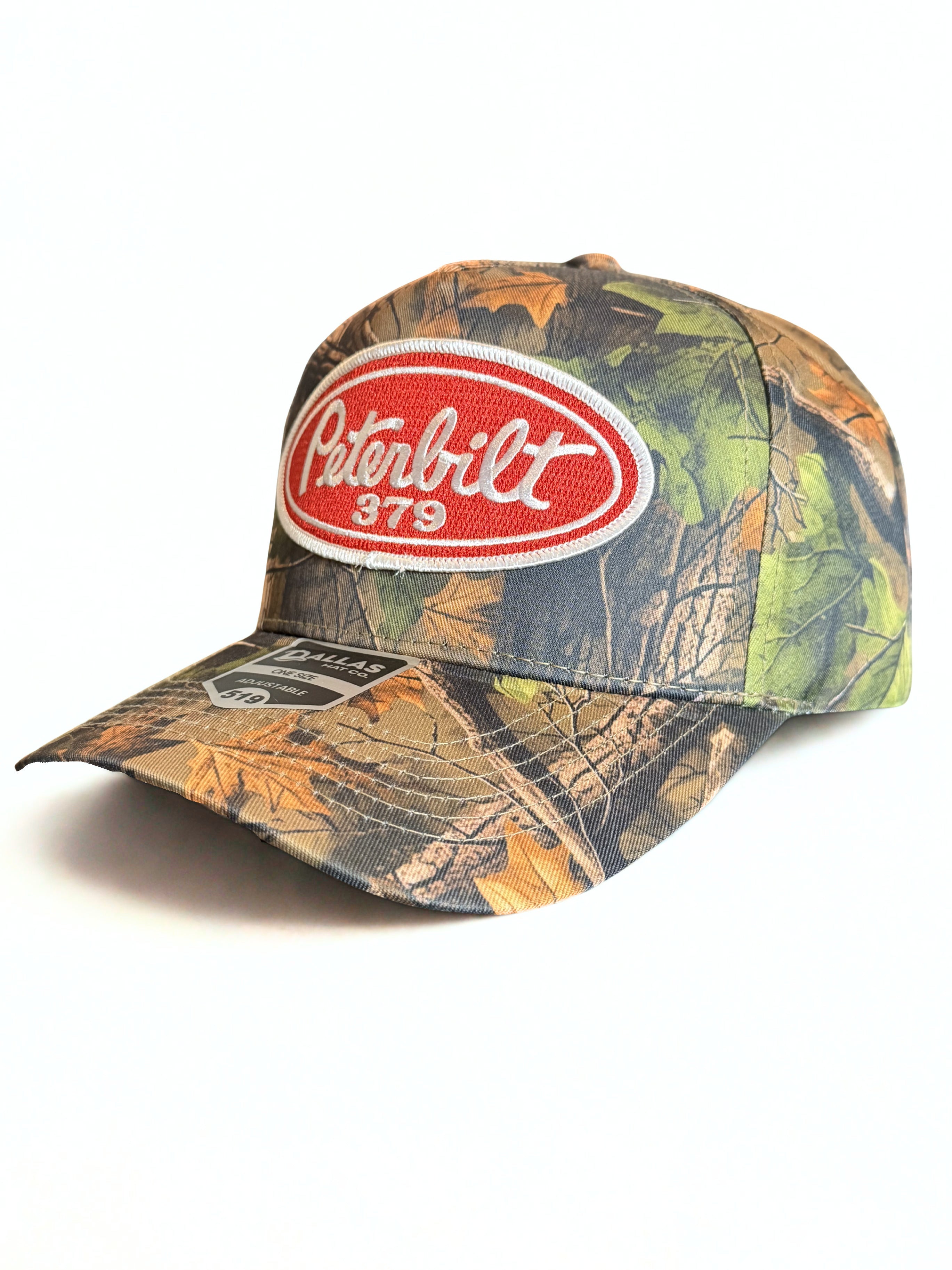 Peterbilt 379 Semi Truck Embroidered Logo Snapback Hat Premium Twill Adjustable Cap
