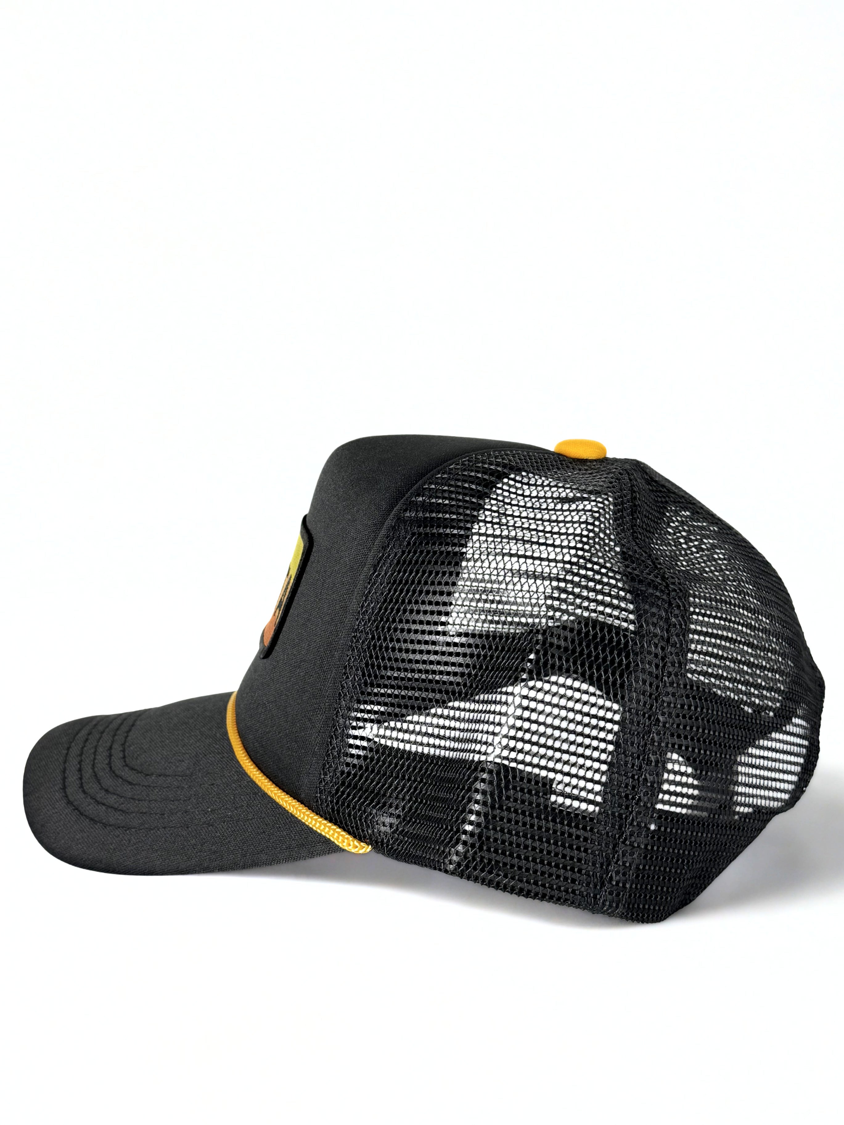 Toyota Vintage Embroidered Logo Hat Trucker Mesh Adjustable Snapback Cap Black/Yellow/Orange