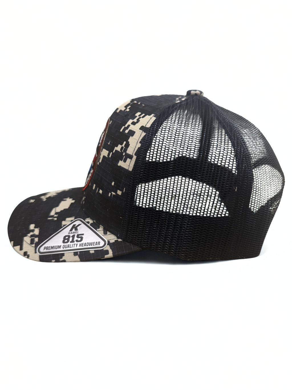 Navy Top Gun Premium Blue Camo Snapback Hat Fighter Weapons School Embroidered Red White and Blue Logo