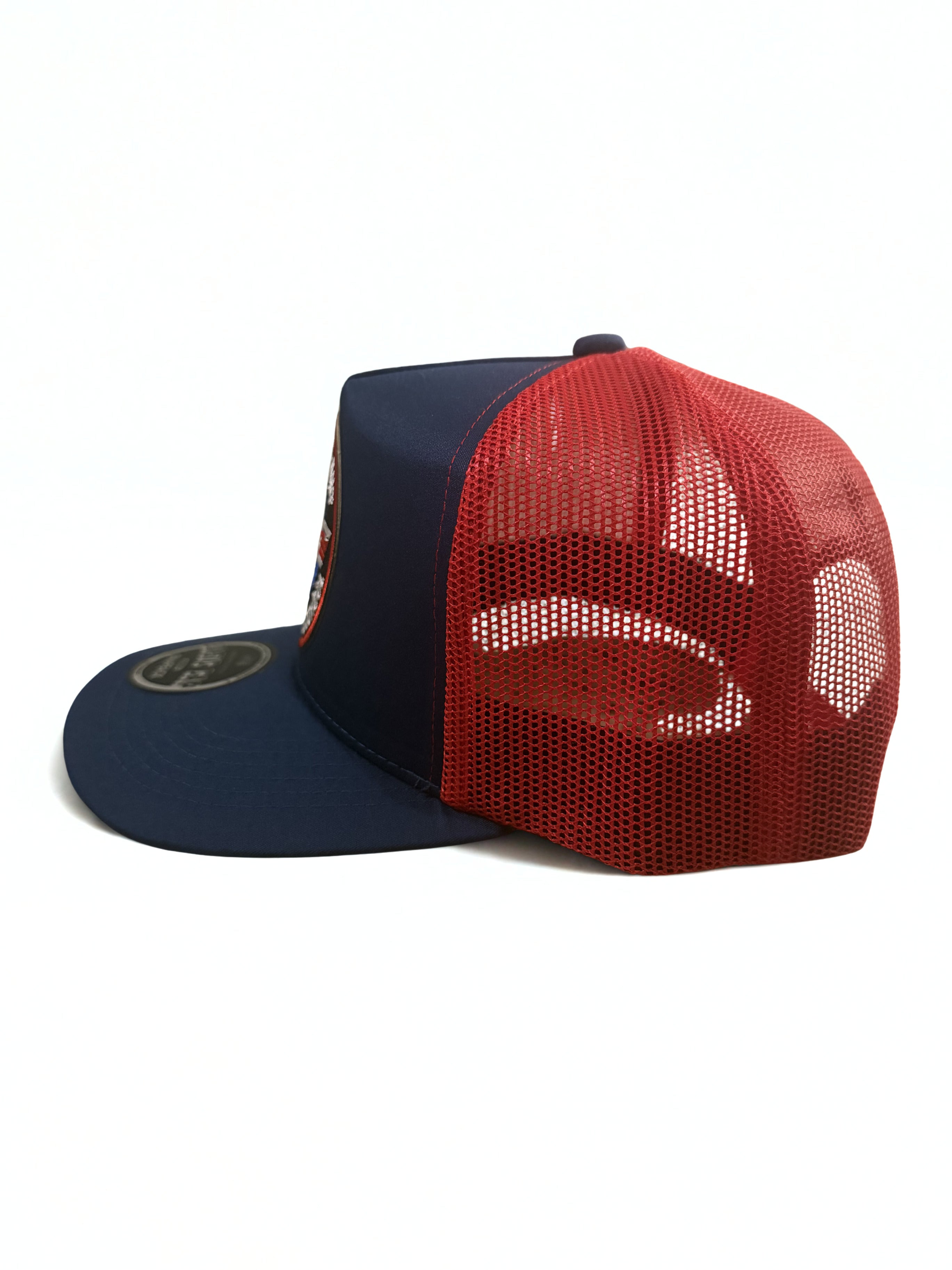 Navy Top Gun Fighter Weapons School Embroidered Logo Snapback American Flag Red White Blue Adjustable Mesh Cap