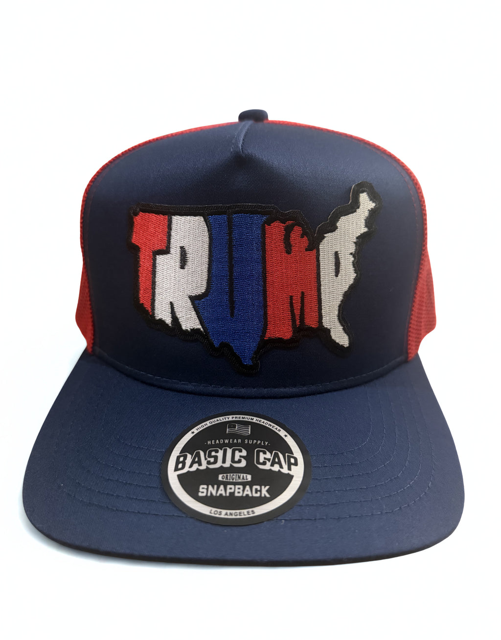Trump 2026 American Flag Mesh Snapback Hat – Premium Red White & Blue Embroidered Trucker Cap