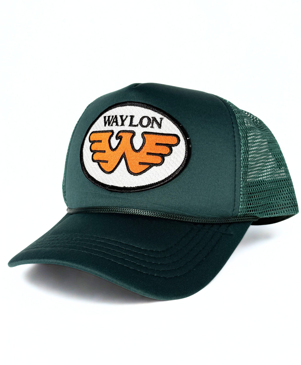 Waylon Jennings Trucker Mesh Snapback Cap Hunter Green