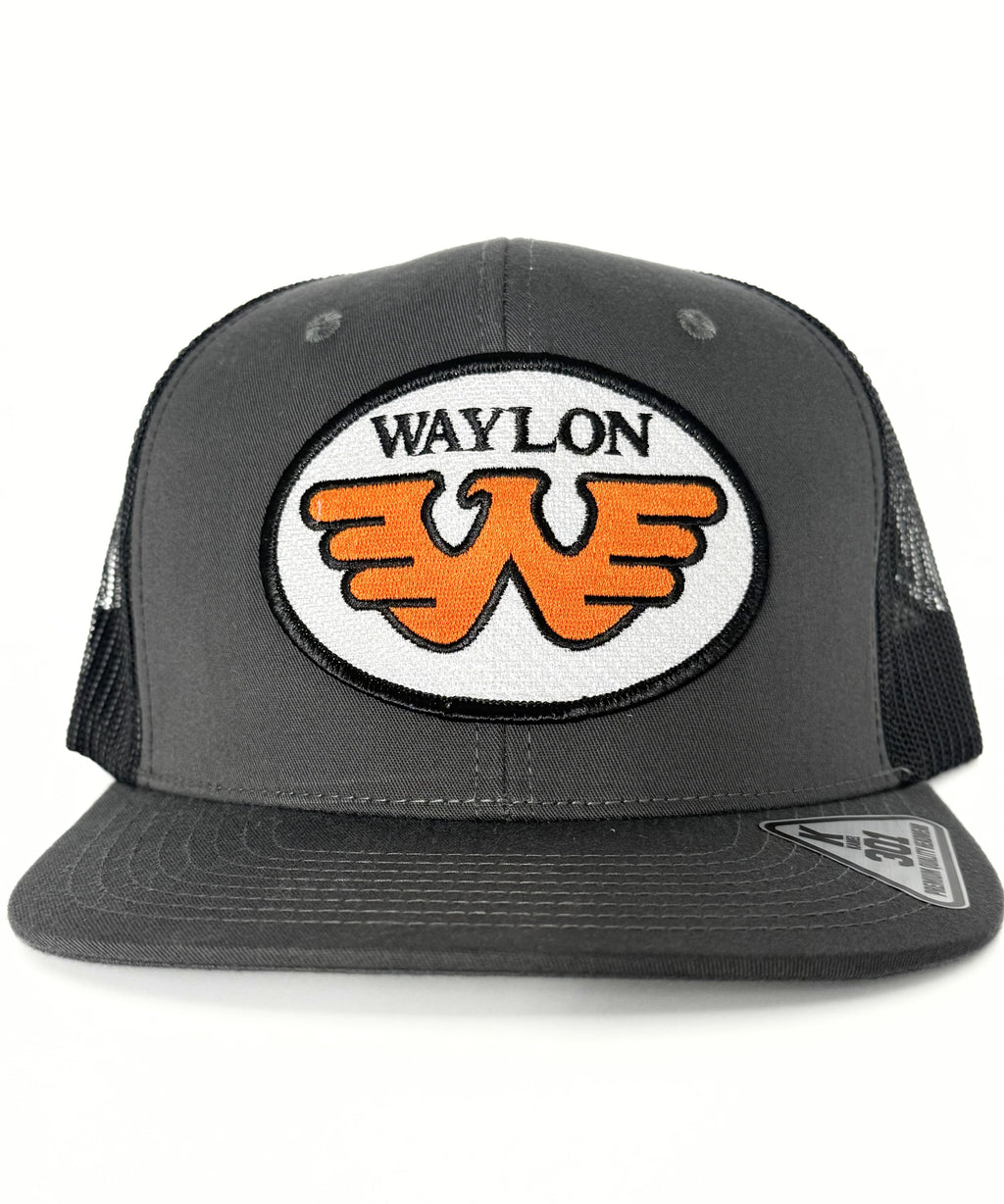Waylon Jennings Trucker Mesh Snapback Cap Black