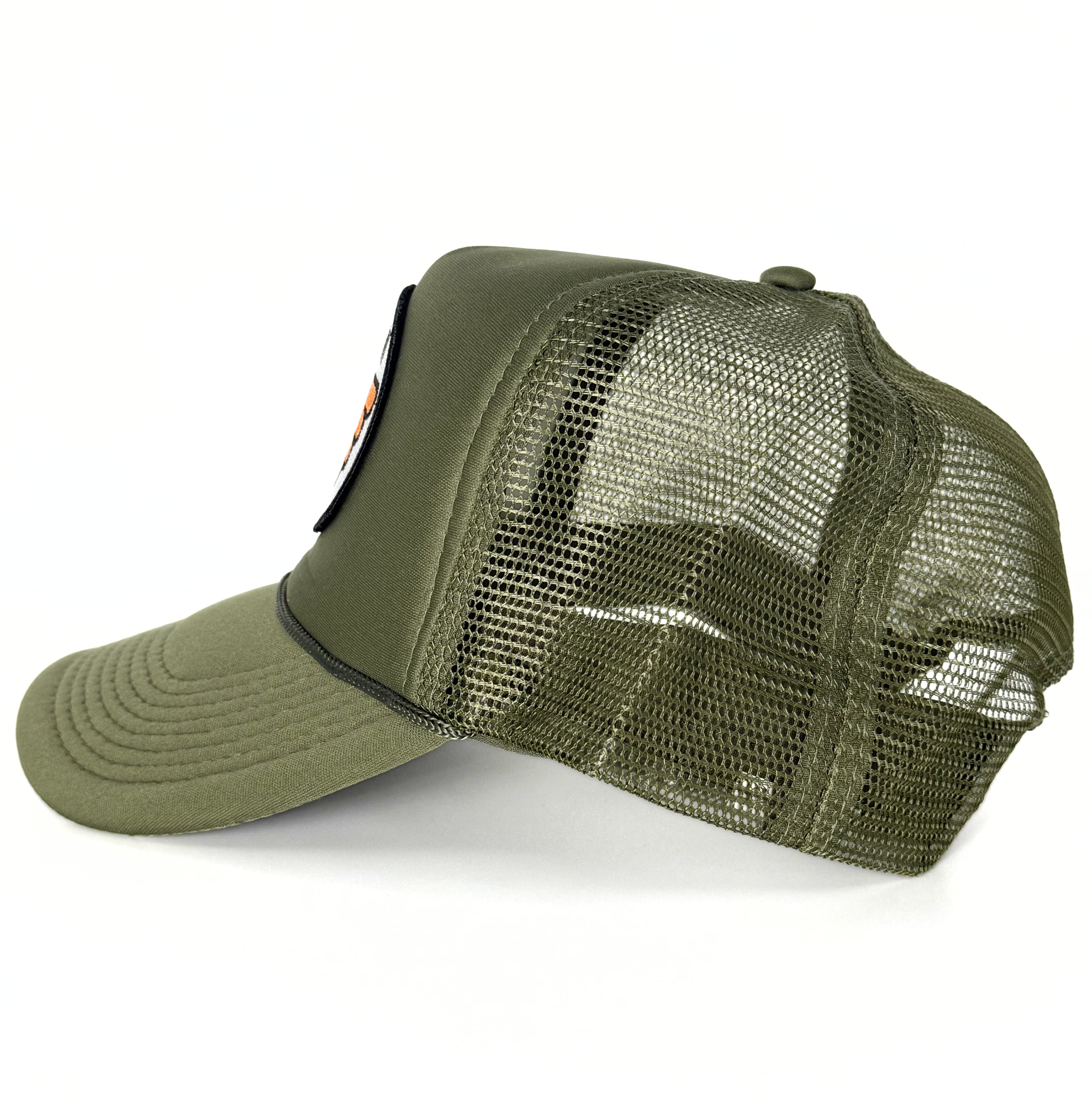 Waylon Jennings Trucker Mesh Snapback Cap Olive