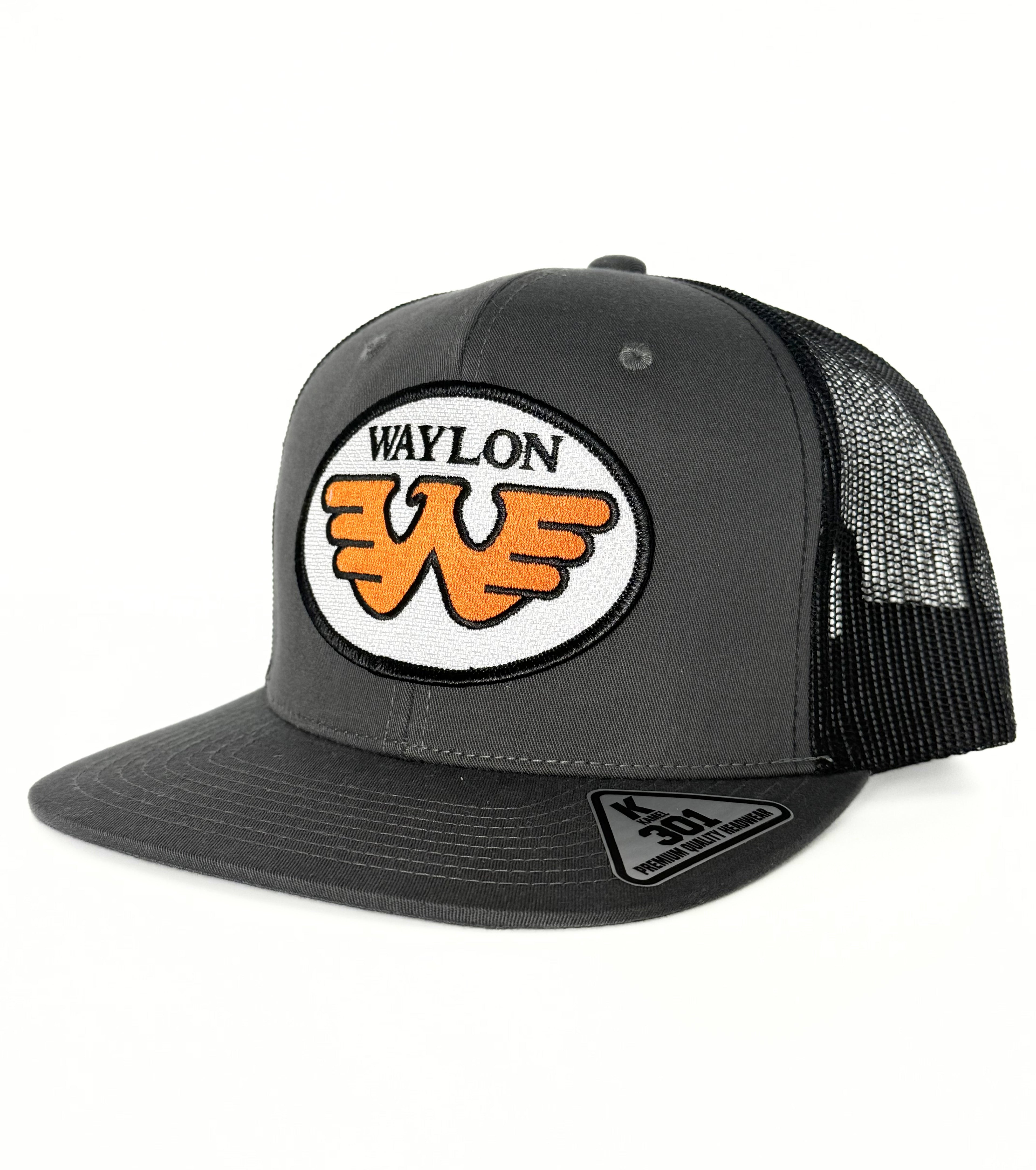 Waylon Jennings Trucker Mesh Snapback Cap Black