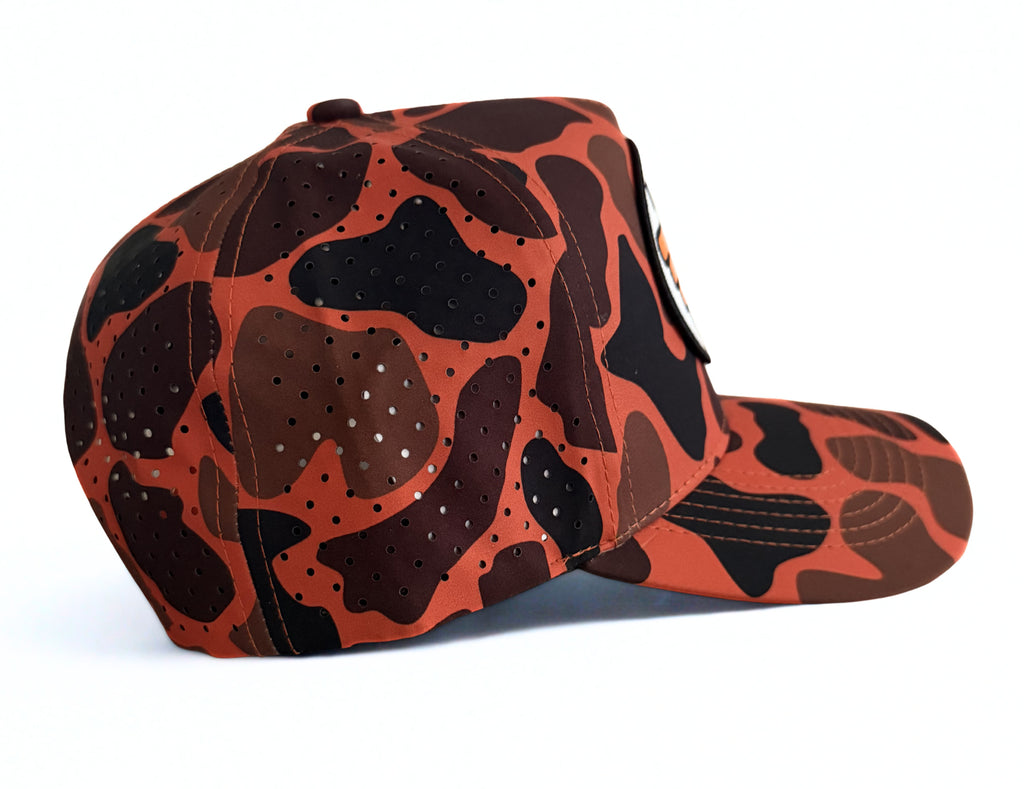 Waylon Jennings Trucker Hat Orange Embroidered Logo Camo Adjustable Premium Mesh Cap (Copy)